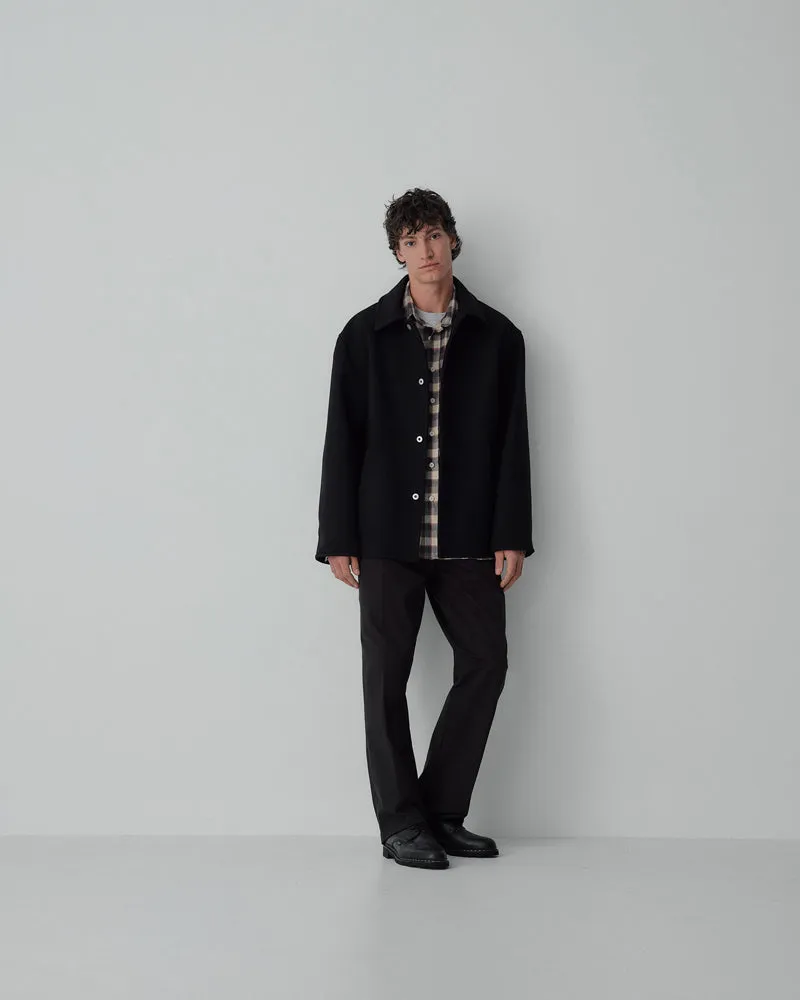 Thom Morison Dual Pocket Wool Coat Black