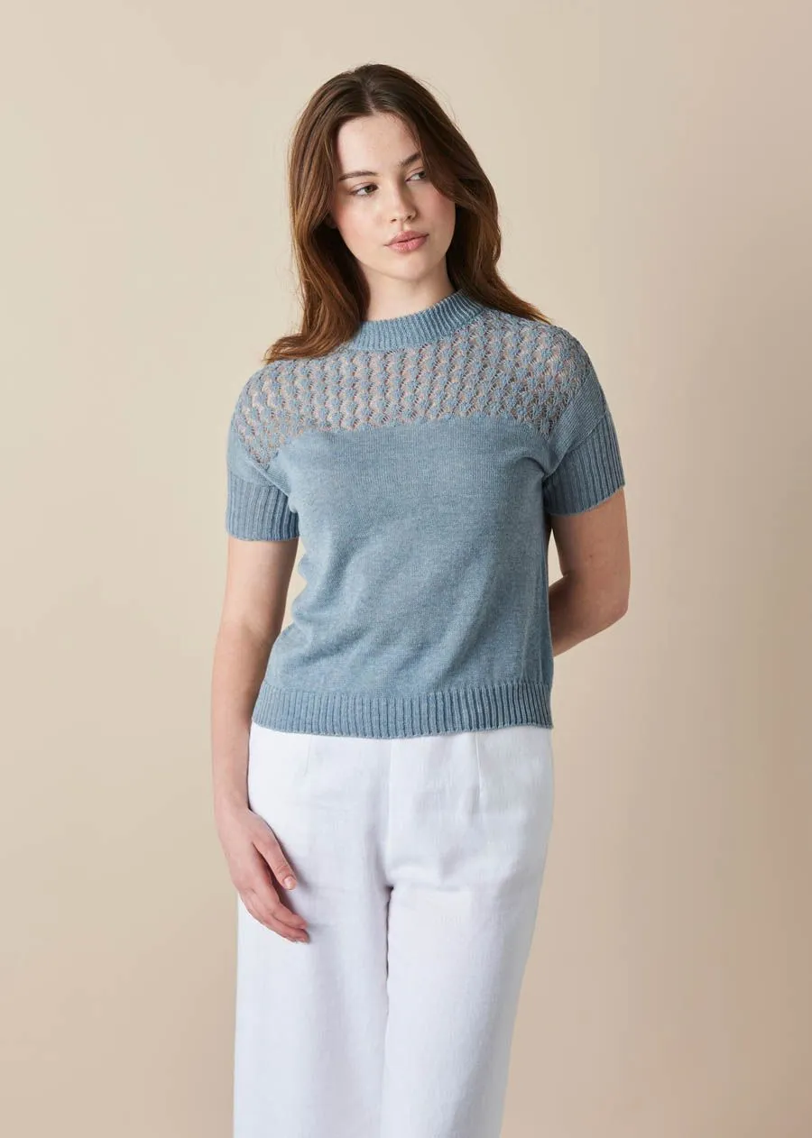 Uimi Ruby Crochet Top Chambray