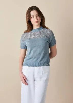 Uimi Ruby Crochet Top Chambray