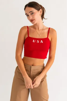 USA Tank Top Red