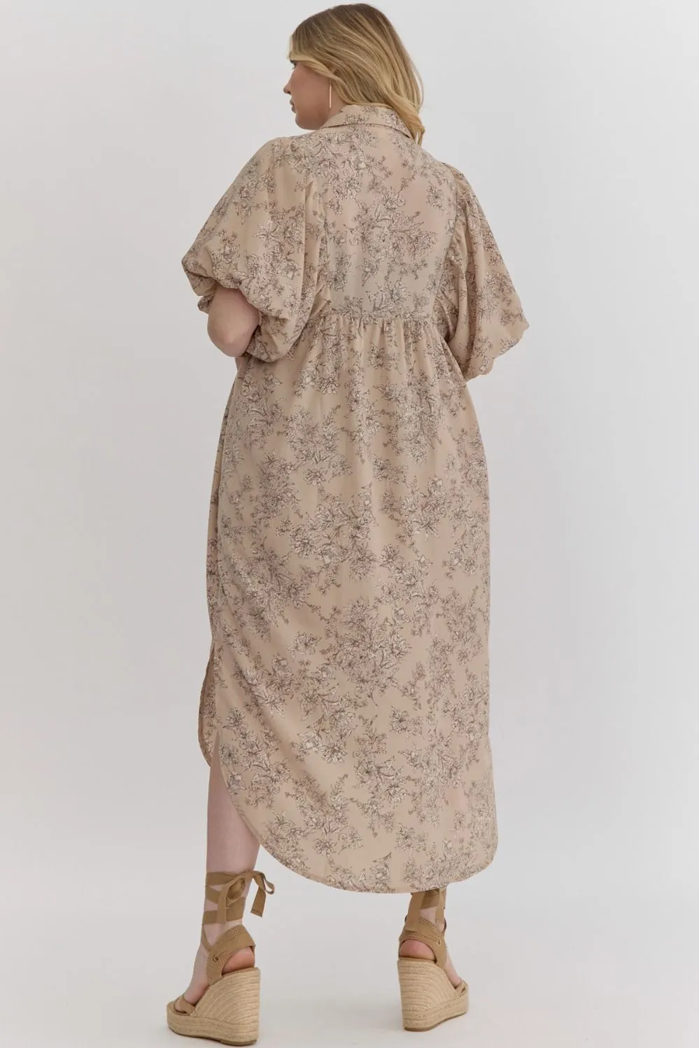 Versailles Floral Maxi Dress - Mocha *Curvy*