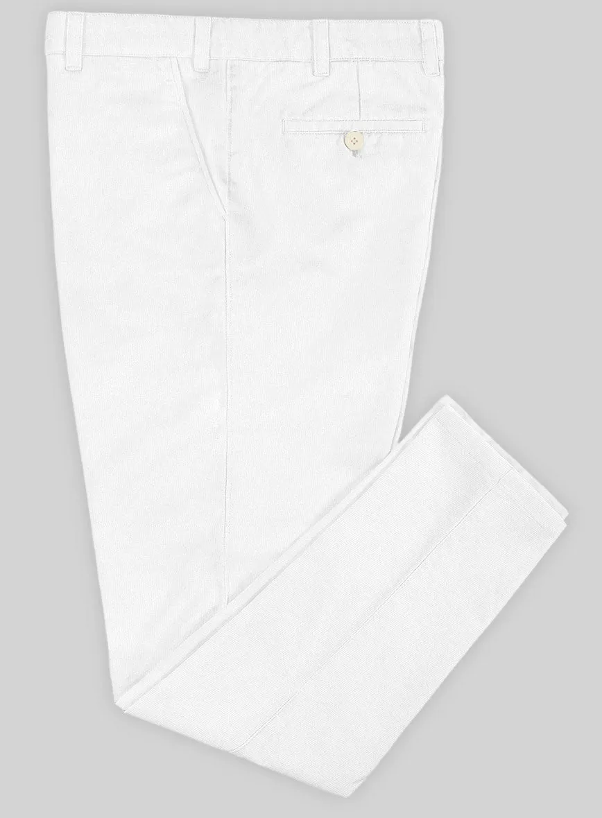 Washed White Stretch Chino Pants