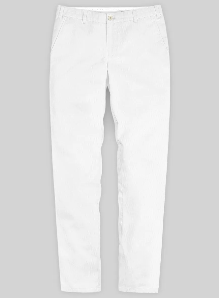 Washed White Stretch Chino Pants