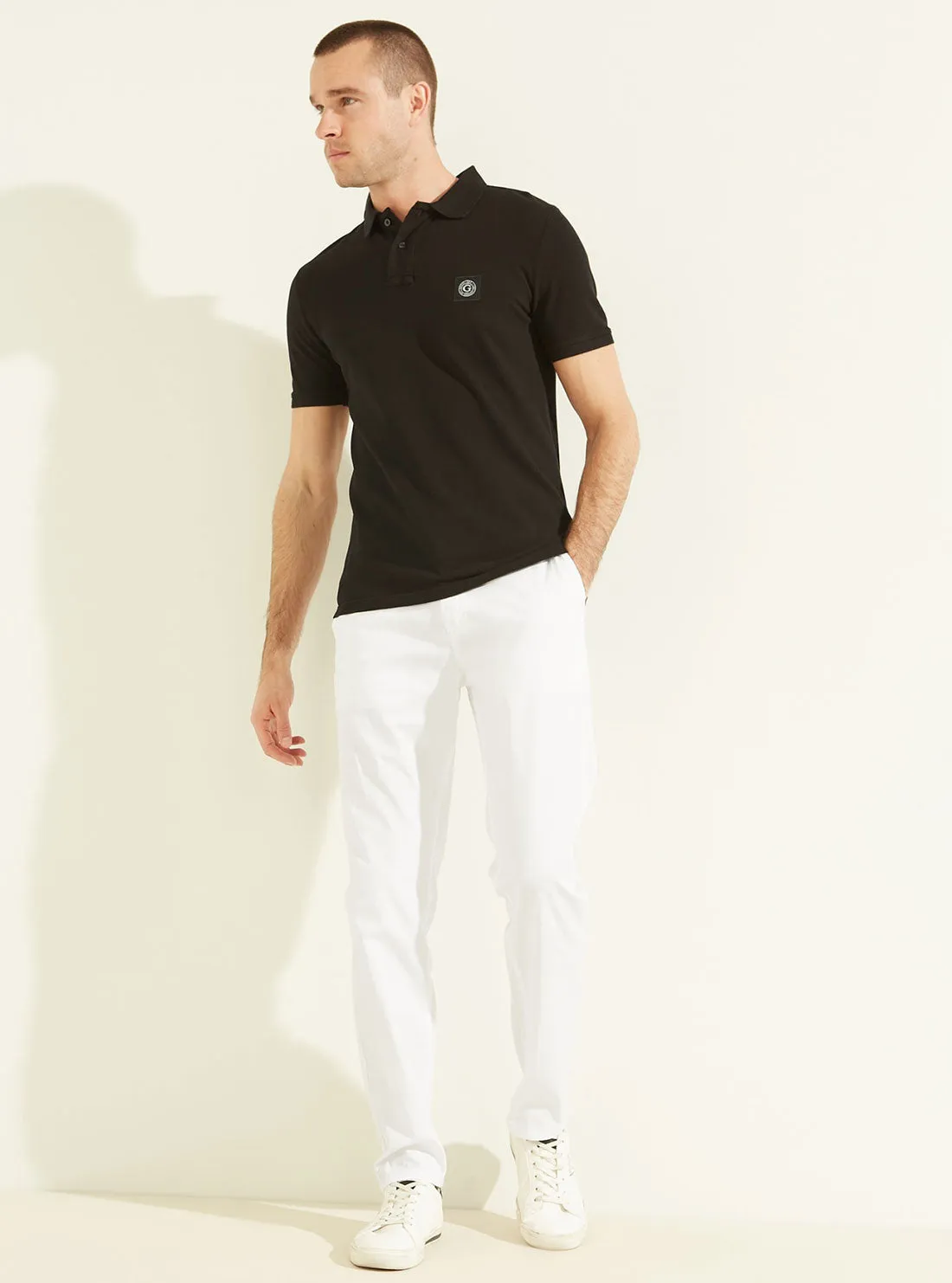 White Robert Stretch Canvas Chino Pants