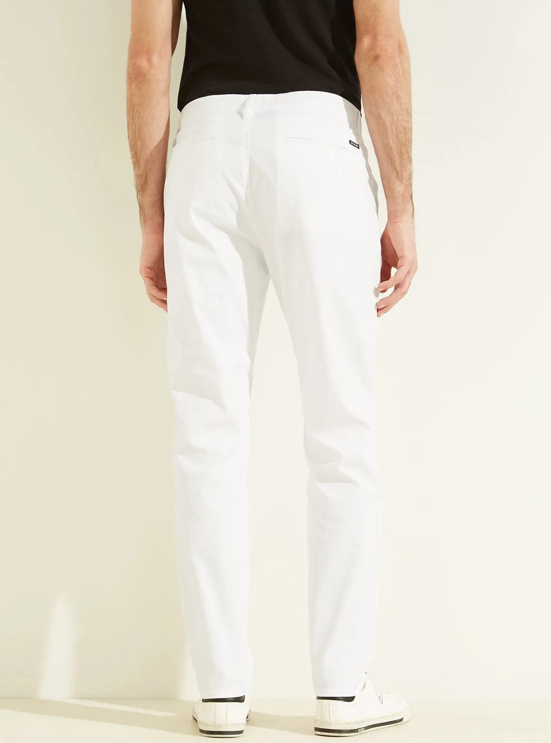 White Robert Stretch Canvas Chino Pants