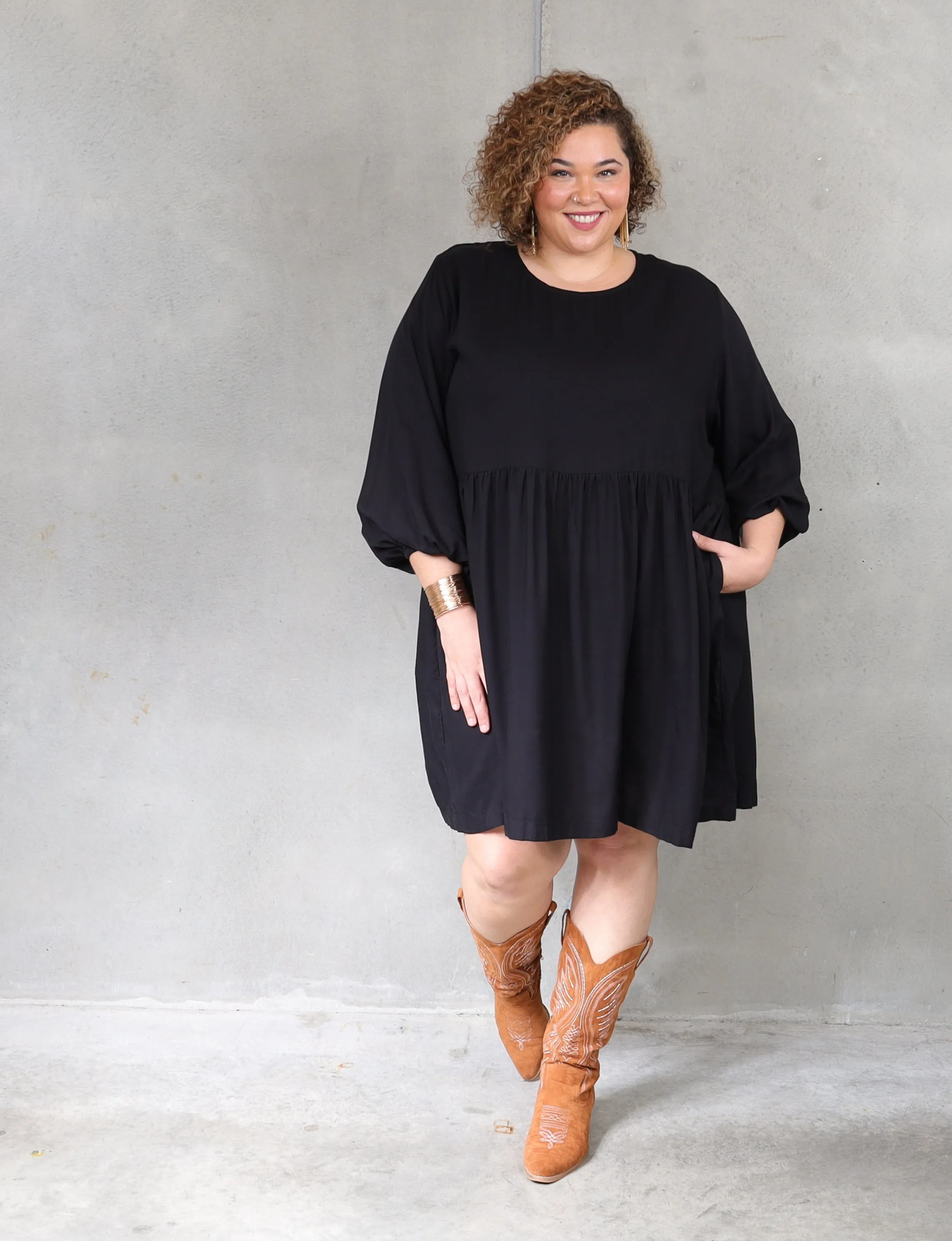 Willow Dress Long Sleeve - Black