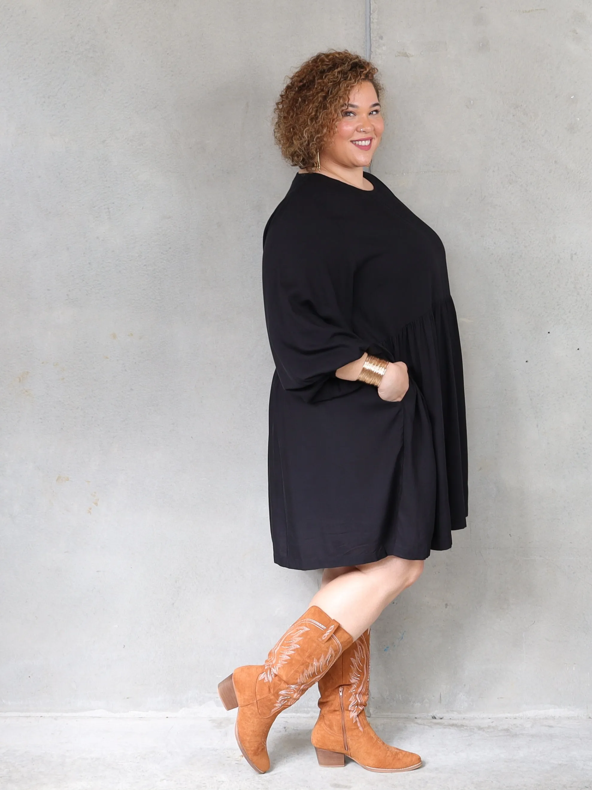 Willow Dress Long Sleeve - Black