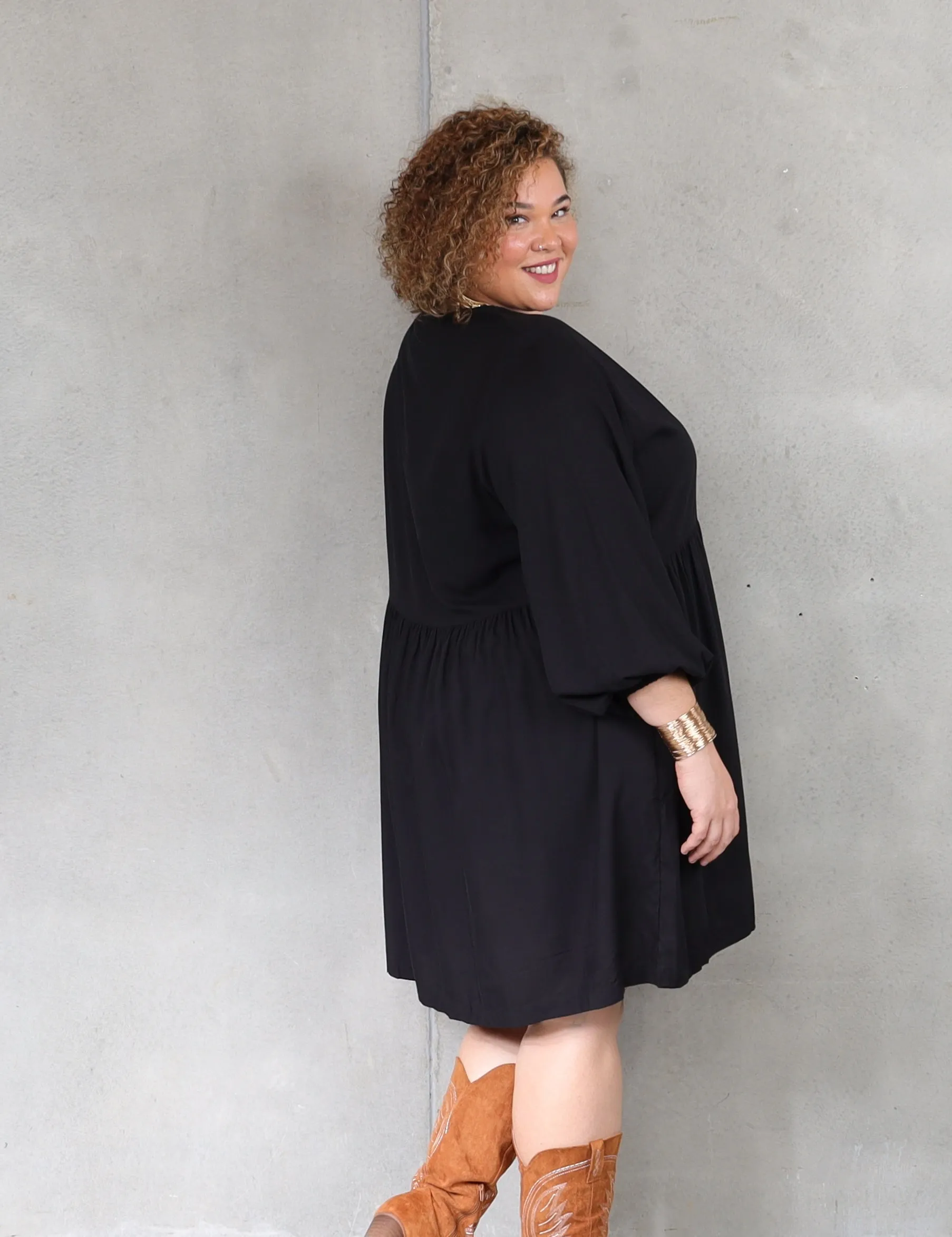 Willow Dress Long Sleeve - Black