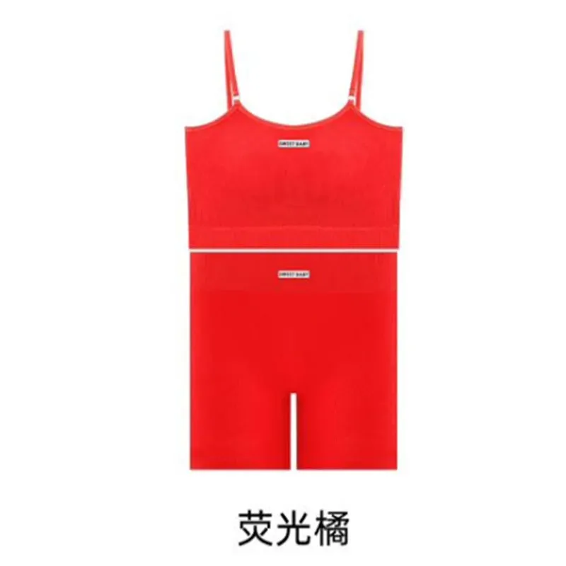 Women's Tank Top Yoga Sports Top Shorts Set Nylon Casual Strap Tank Top Set Sponge Cushion Strap Underwear Set