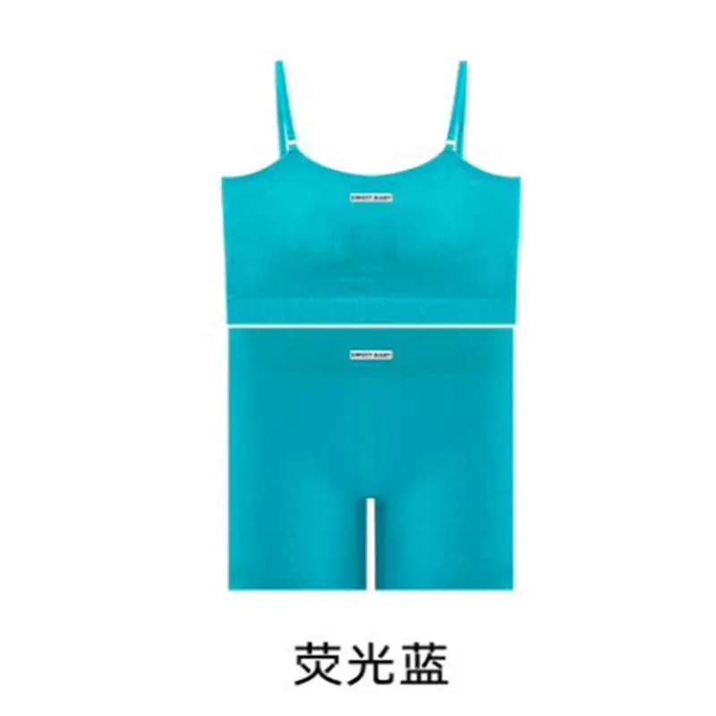 Women's Tank Top Yoga Sports Top Shorts Set Nylon Casual Strap Tank Top Set Sponge Cushion Strap Underwear Set