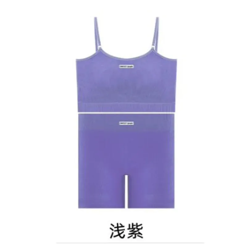 Women's Tank Top Yoga Sports Top Shorts Set Nylon Casual Strap Tank Top Set Sponge Cushion Strap Underwear Set