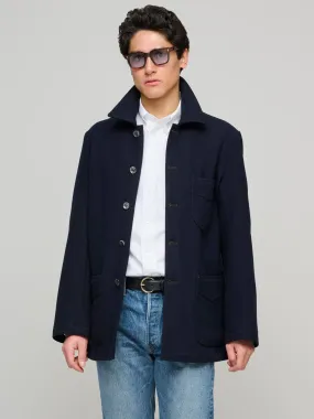 Wool Plage Coat, Navy