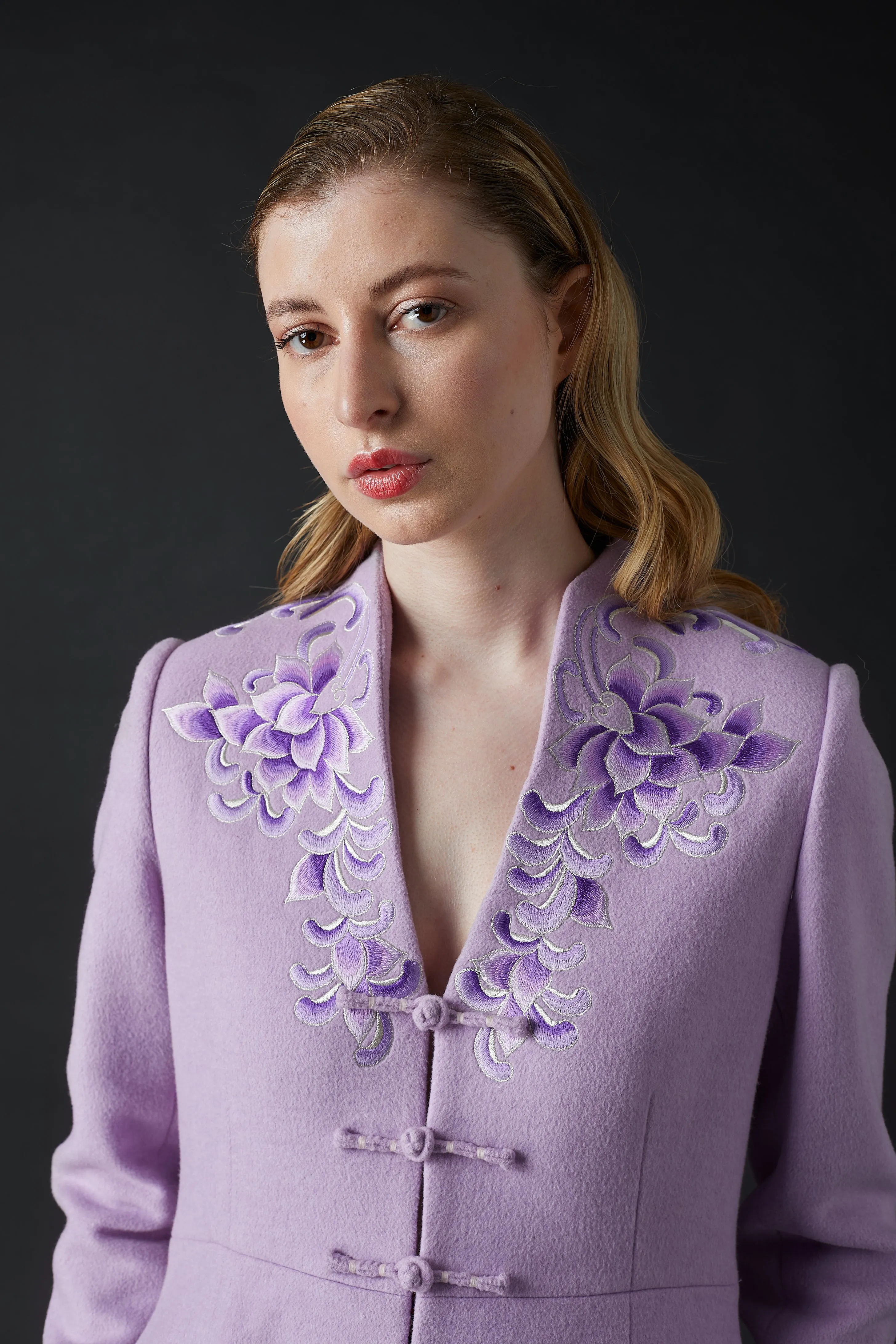 Yanxi Embroidered Coat Lilac