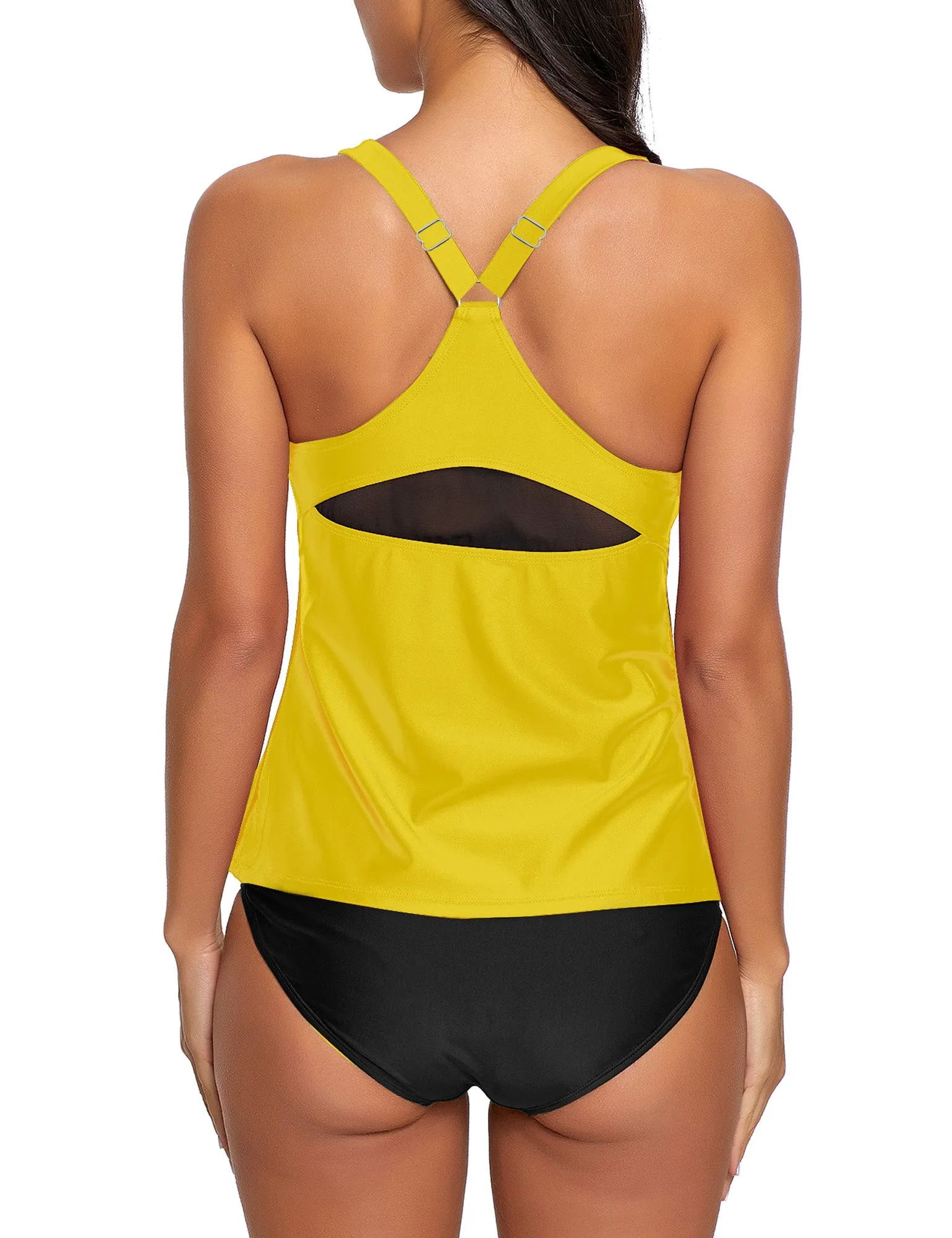 Yellow Racerback Tankini Set