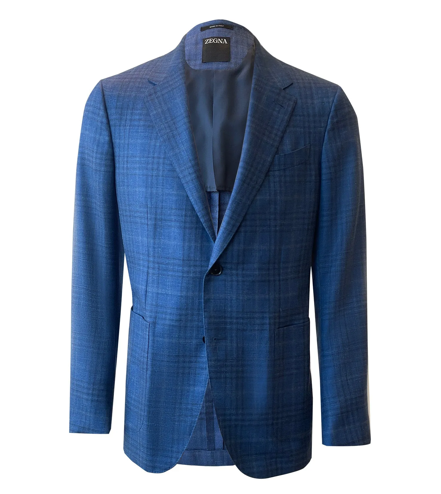 ZEGNA Wool and Silk Blend Check Sport Coat