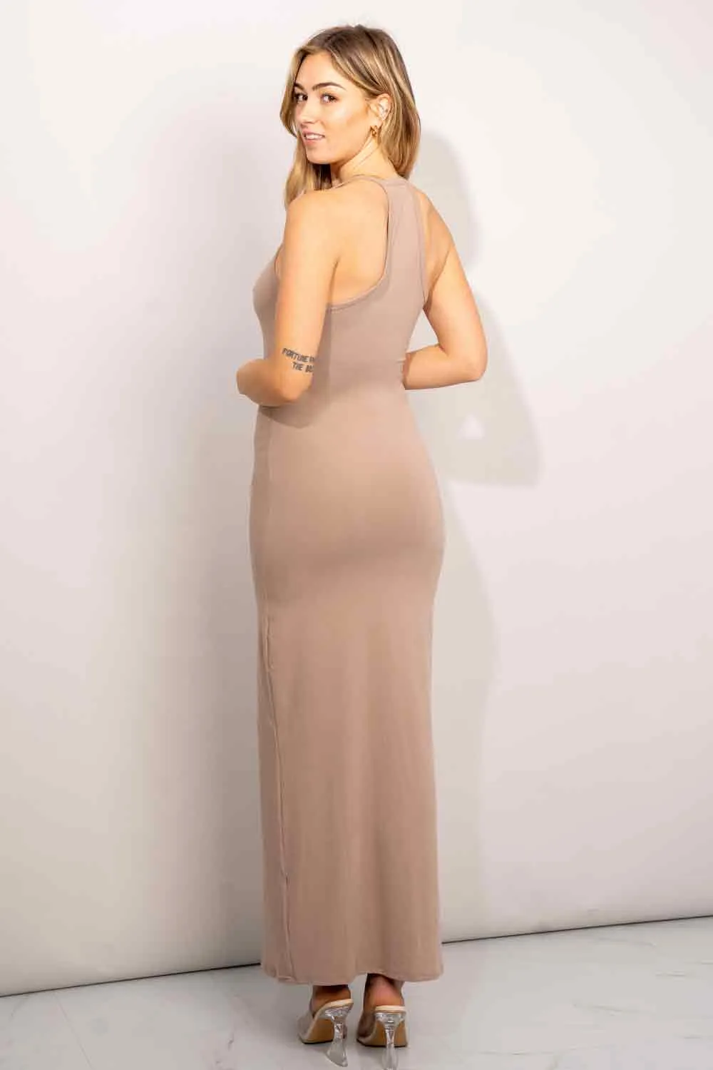 Zenana Racerback V-Neck Maxi Dress